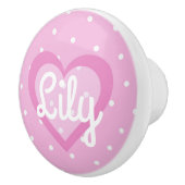  roze hart keramische knop (Rechts)