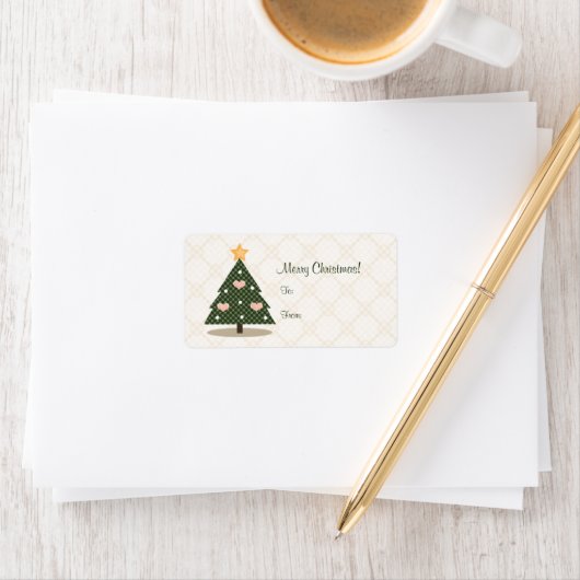 Roze Hart Kerstboom Gift Label (Insitu)