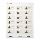 Roze Hart Kerstboom Gift Label (Full Sheet)