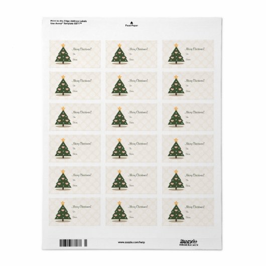 Roze Hart Kerstboom Gift Label (Full Sheet)