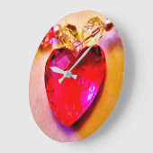 Roze Hart Ketting Grote Klok (Hoek)