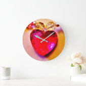 Roze Hart Ketting Grote Klok (Huis)