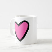 Roze hart Klassieke Mok (Voorkant links)
