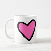 Roze hart Klassieke Mok (Links)
