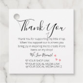 Roze hart Kleine Onderneming Dank u Bedankjes Labels (Voorkant)