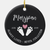 Roze Hart Konijnenpoten Nooit vergeten Memorial Keramisch Ornament (Achterkant)