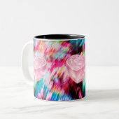 Roze Hart Kristal Abstracte Kunst Mok (Voorkant links)