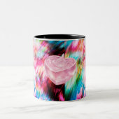 Roze Hart Kristal Abstracte Kunst Mok (Center)