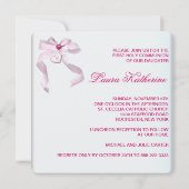 Roze Hart Kruis Meisjes Roze Eerste Communie Kaart (Achterkant)