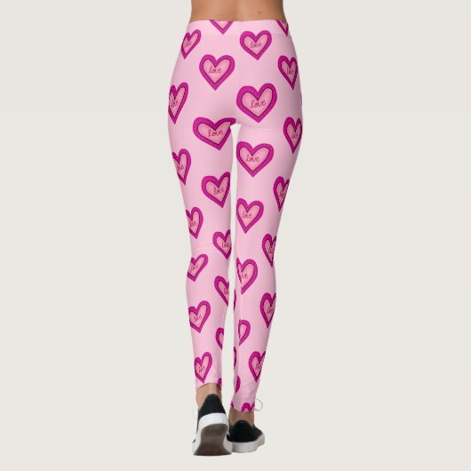 Roze hart leggings (Achterkant)