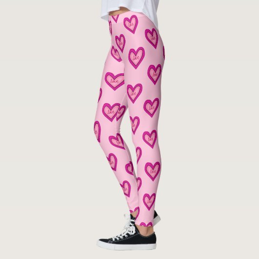 Roze hart leggings (Links)
