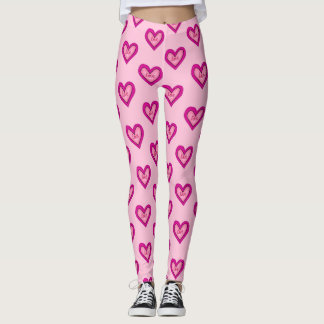Roze hart leggings