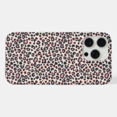 Roze Hart Leopard Print iPhone Case Hoesje (Achterkant horizontaal)