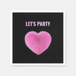 Roze Hart Lets Party Servet