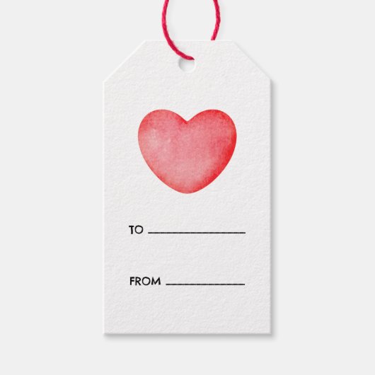 Roze hart leuk cadeautag cadeaulabel (Voorkant)