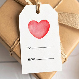 Roze hart leuk cadeautag cadeaulabel