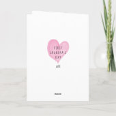 Roze Hart Leuke Eerste Opa's Day Kaart (Achterkant)