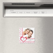 Roze Hart Liefde Foto Save The Date Magnet (Insitu (Vaatwasser))