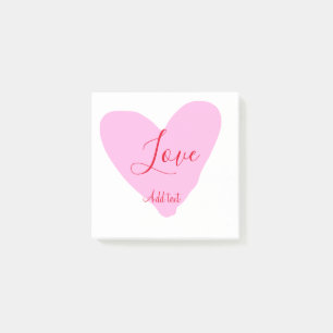 Roze hart liefde gelukkig Valentijnsdag tekst rood Post-it® Notes
