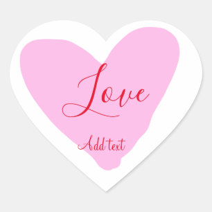 Roze hart liefde gelukkig Valentijnsdag tekst rood Sticker