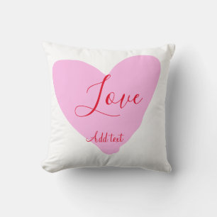 Roze hart liefde gelukkige Valentijnsdag tekst roo Kussen