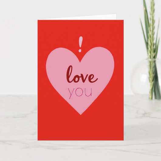 Roze Hart Liefde Kaart (Voorkant)