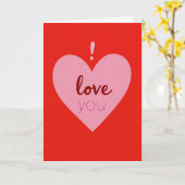 Roze Hart Liefde Kaart (Gele Bloem)