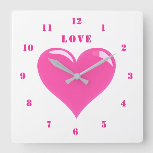 Roze Hart Liefde Klok (Voorkant)