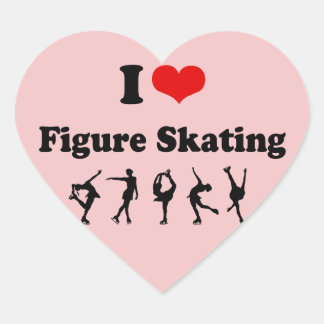 Roze Hart Liefde Kunst Schaatsen Stickers