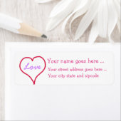 Roze Hart Liefde Retouradres Labels (Insitu)