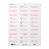 Roze Hart Liefde Retouradres Labels (Full Sheet)