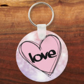 Roze hart/liefde (roze broeklichten) sleutelhanger (Voorkant)