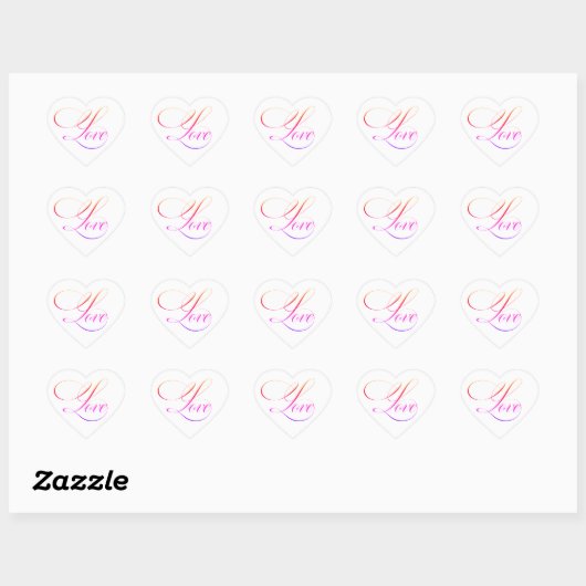 Roze hart Liefde stickers (Vel)
