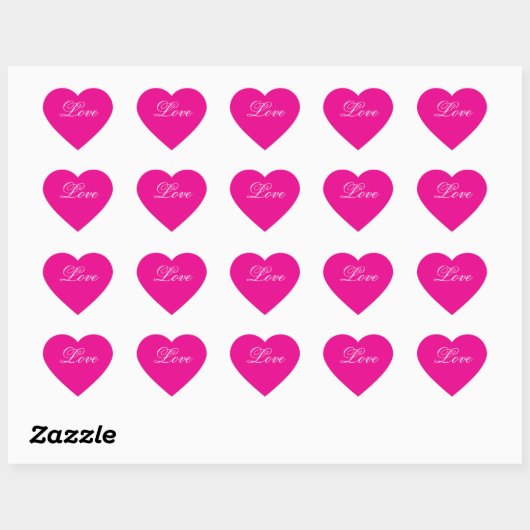 Roze hart Liefde stickers (Vel)