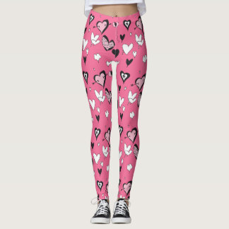 roze hart liefde voor kleur atletisch fashibel leggings