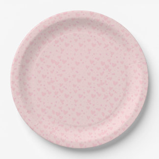 Roze Hart Liefdepatroon Papier Papieren Bordje