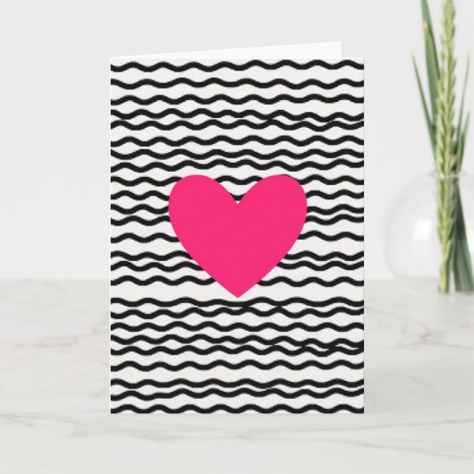 Roze Hart Liefdeskaart Kaart (Voorkant)