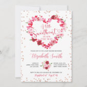 Roze hart Lieverd Baby shower Uitnodiging (Voorkant)