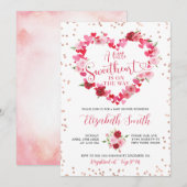 Roze hart Lieverd Baby shower Uitnodiging (Voorkant / Achterkant)