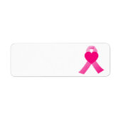 Roze Hart Lint Borstkanker Awareness Etiket (Voorkant)