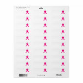 Roze Hart Lint Borstkanker Awareness Etiket (Full Sheet)