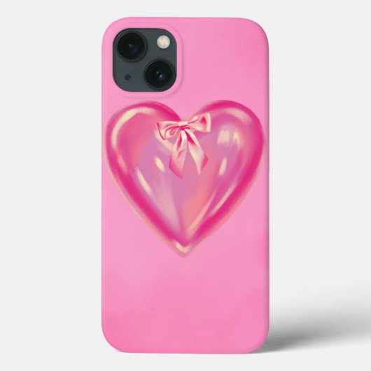 roze hart lint iphone 13 hoesje. Case-Mate iPhone case (Achterkant)