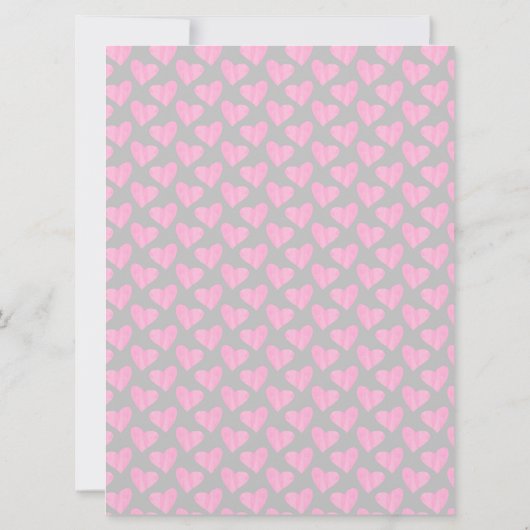 Roze Hart Luier Raffle Klein Meisje Baby shower Kaart (Achterkant)