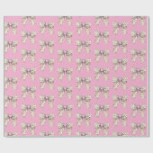 Roze Hart Luipaard Girly Bow Verjaardag Cadeaupapier (Vlak)