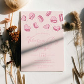 Roze Hart Macaron Valentijnsdag Party Kaart