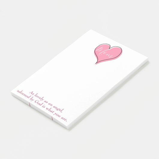  roze hart Mam Post-it® Notes (Schuin)