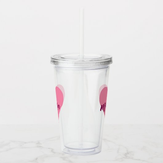 Roze Hart Mama Tumbler – Schattigee Moederdag Gift Acryl Drinkbeker (Rechts)