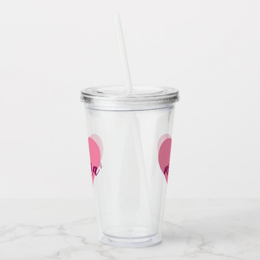 Roze Hart Mama Tumbler – Schattigee Moederdag Gift Acryl Drinkbeker (Links)
