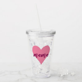 Roze Hart Mama Tumbler – Schattigee Moederdag Gift Acryl Drinkbeker