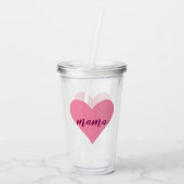 Roze Hart Mama Tumbler – Schattigee Moederdag Gift Acryl Drinkbeker (Achterkant)